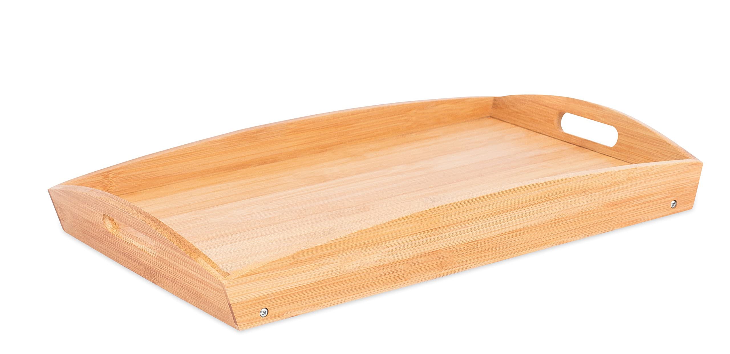 Bandeja de Desayuno, Lados curvos de Madera Bandeja de Desayuno con Patas Plegables Bandeja de Escritorio para computadora portátil Bandeja de bocadillos para Escritorio (Natural)