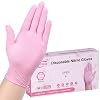 SwiftGrip Pink Disposable Exam Gloves, X-Small, 50-ct Box, Powder-Free, Latex-Free, Medical Grade Gloves for Cleaning & Esthetician