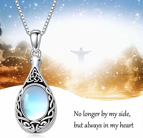 Miniatura 5 de Flpruy Joyería de cremación para cenizas, collar personalizado de urna para cenizas para mujeres, piedra de nacimiento, piedra lunar, ópalo,