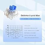 Outemu Keyboard Clickers for 3D Prints,45 Pcs Crystal Blue Keyboard Switch | Hot-swap Pre-Lubred 3-Pin Switches,Office,MX Style Crisp Click Sound for Mechanical Gaming Keyboards & 3D Printed Fidgets