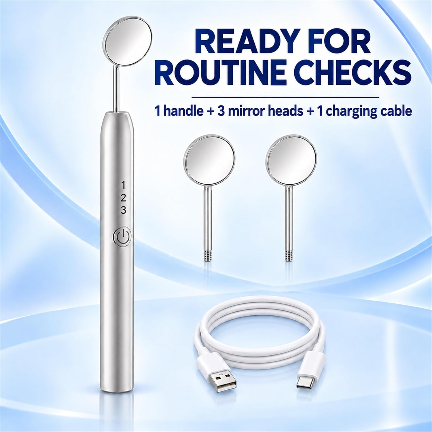 Dental Mirror for Teeth with Light, Rechargeable LED Mouth Mirror