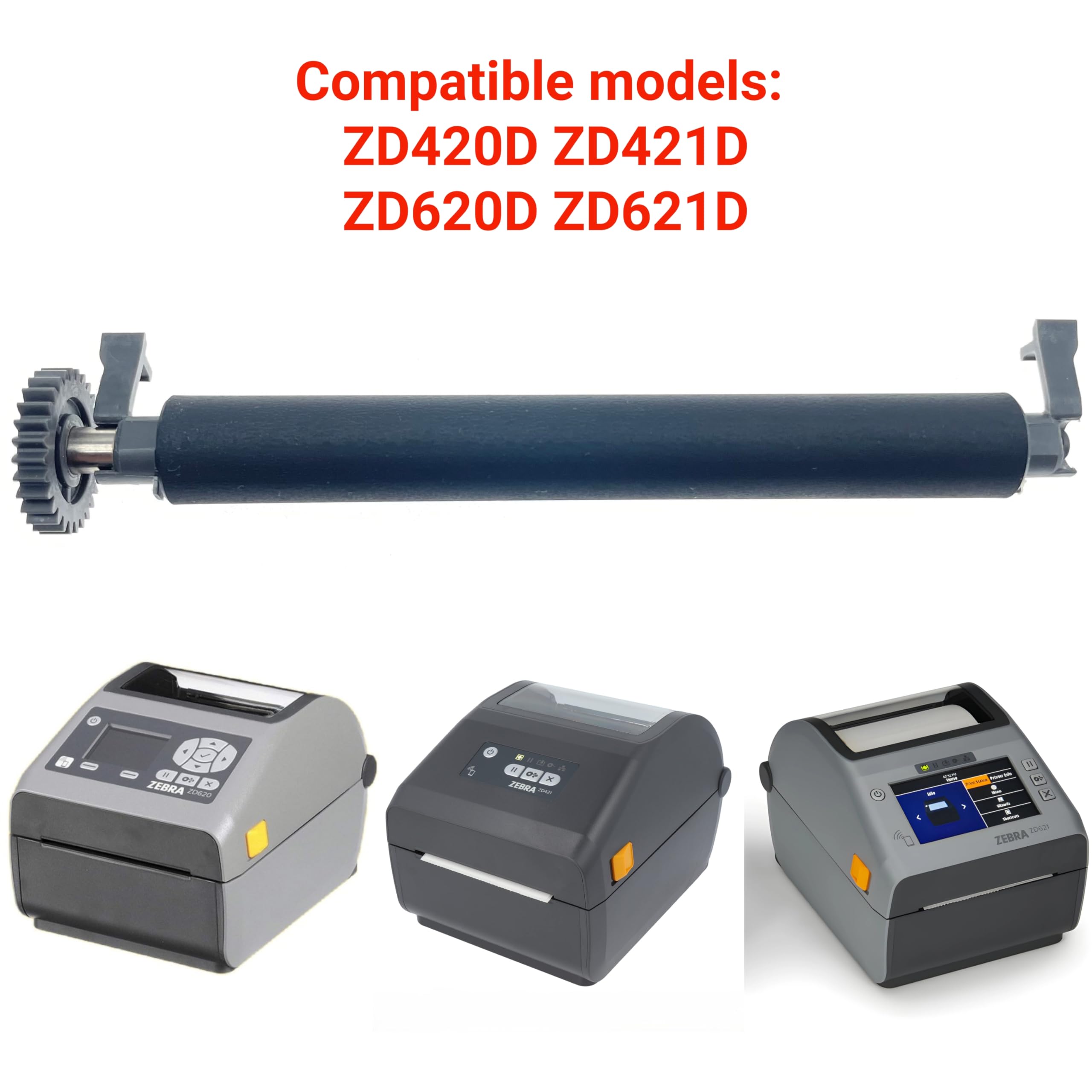 Kit rullo con piastra di trasferimento per stampante di codici a barre con boccole per cuscinetti compatibile con Zebra ZD420 ZD421 ZD620 ZD621 (ZD420D ZD421D ZD620D ZD621D)