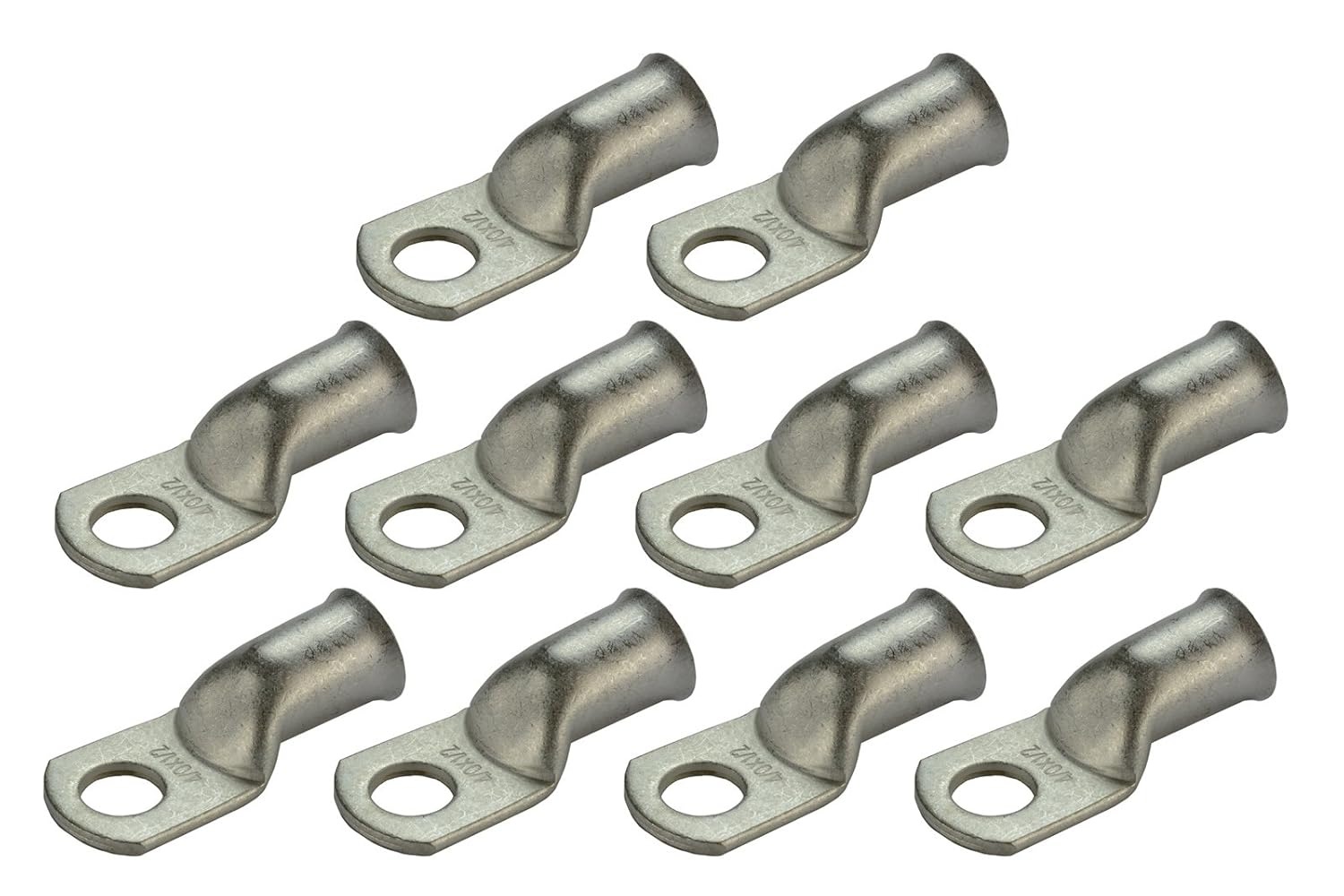 TEMCO 10 Pack Tinned Copper Welding Battery Cable Ends, Lugs Terminal 4/0 AWG 1/2" Hole - Marine Grade (6 AWG to 1/0 AWG Options Available)