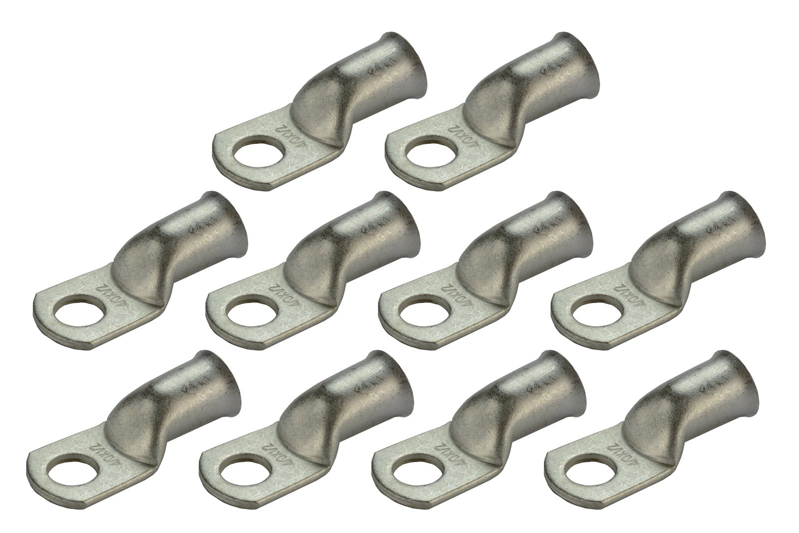 TEMCO 10 Pack Tinned Copper Welding Battery Cable Ends, Lugs Terminal 4/0 AWG 1/2" Hole - Marine Grade (6 AWG to 1/0 AWG Options Available)