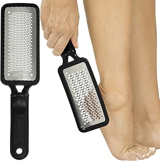 Vive Foot File Foot Rasp Callus Remover - Feet Scraper Tool Exfoliator - Foot Care Pedicure Grater - Foot Scrubber Dead Hard Skin and Dry Feet - Dry & Wet Toe Feet Peel - Shaver Stainless Steel Blade