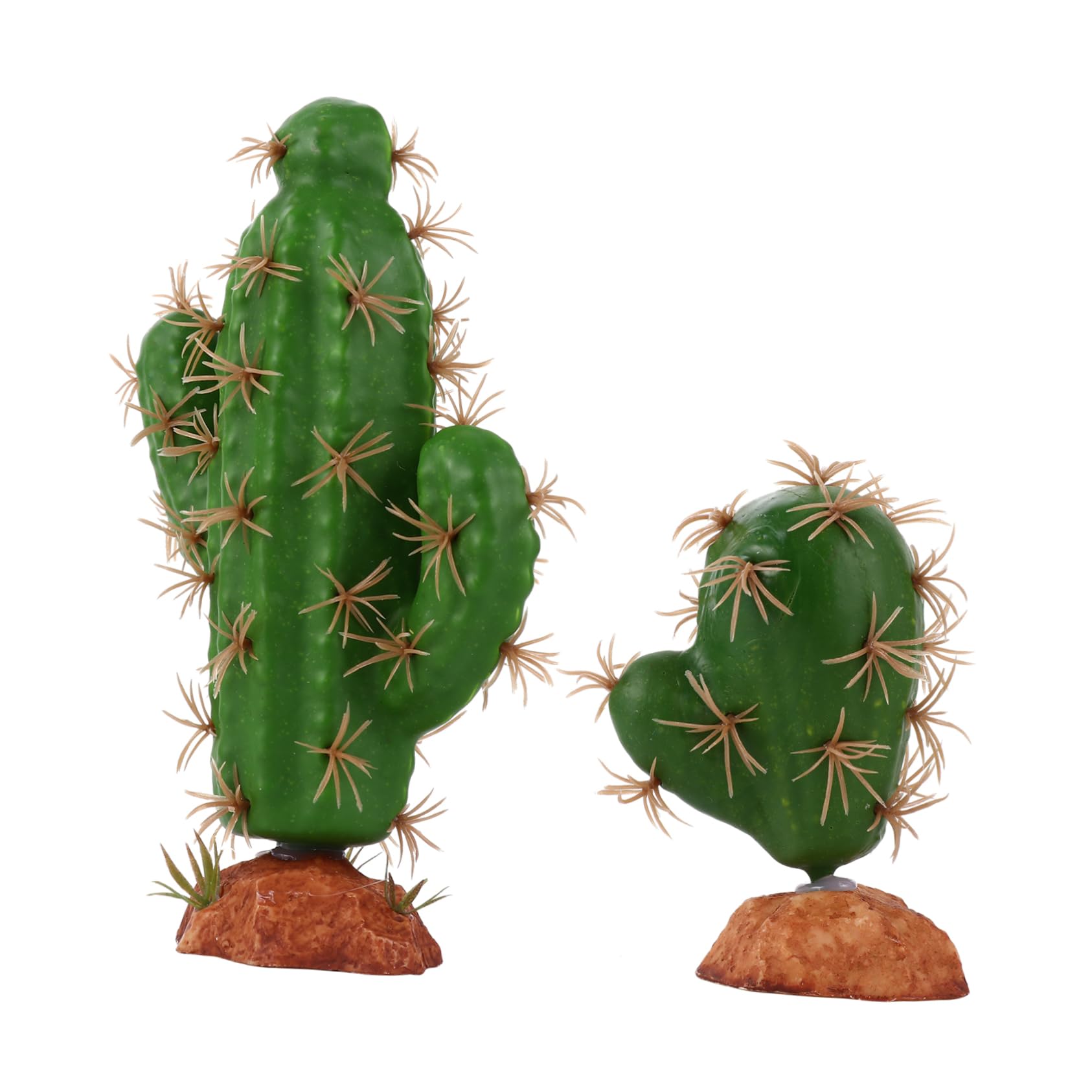 Hemoton Reptile Tank Plant Decor 2pcs Fake Cactus Plants for Terrarium Lizard Tank Accessories
