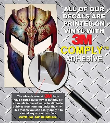 Miniatura 2 de Decals by Haley Calcomanía de calavera de bandera estadounidense, vinilo 3M, ojos reflectantes, para automóviles y camiones, uso en interiores,