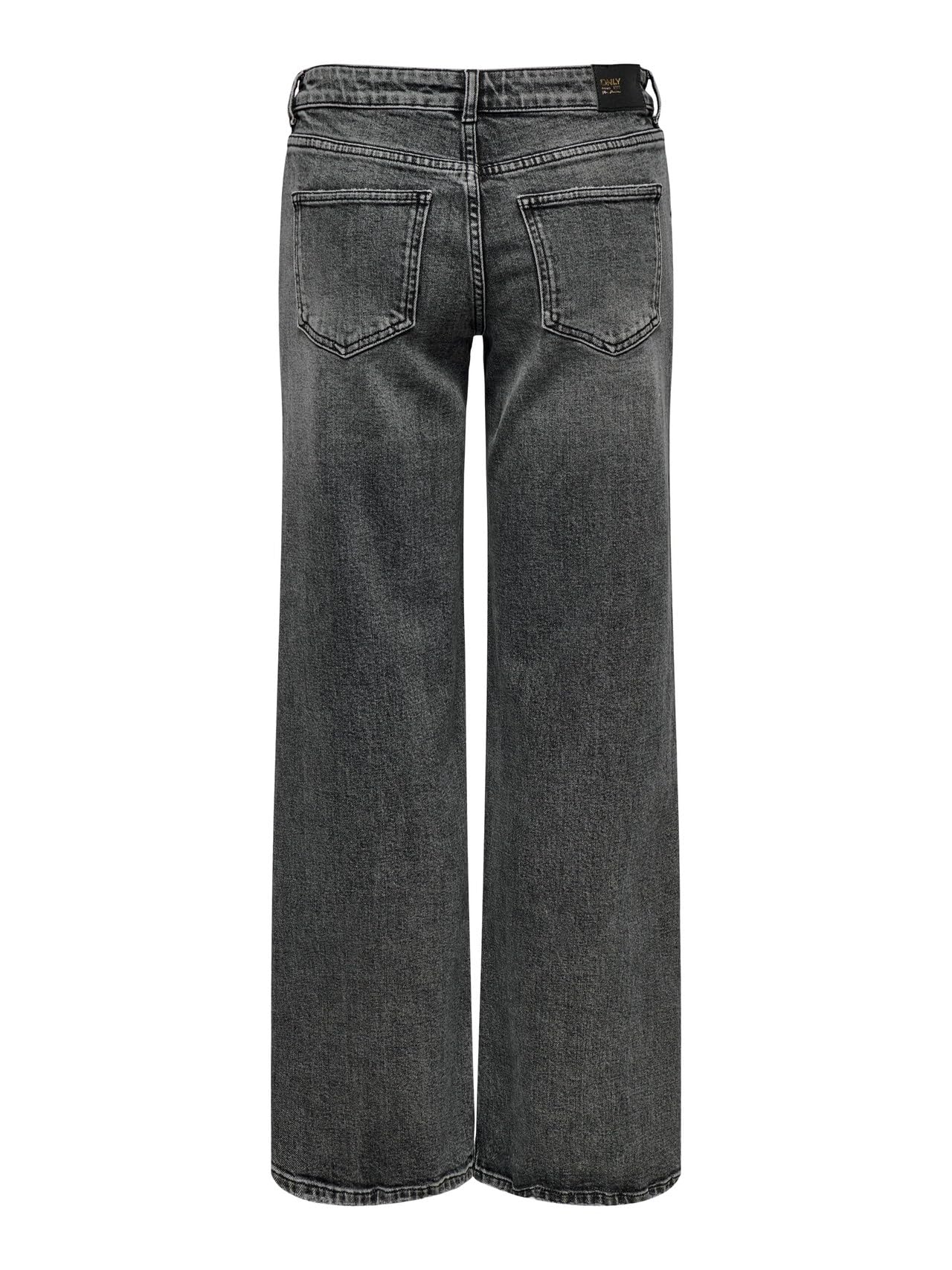 Only Femme Onljuicy LW Wide DNM Dot890 Noos Jean Large, Dark Grey Denim, 27W / 34L EU