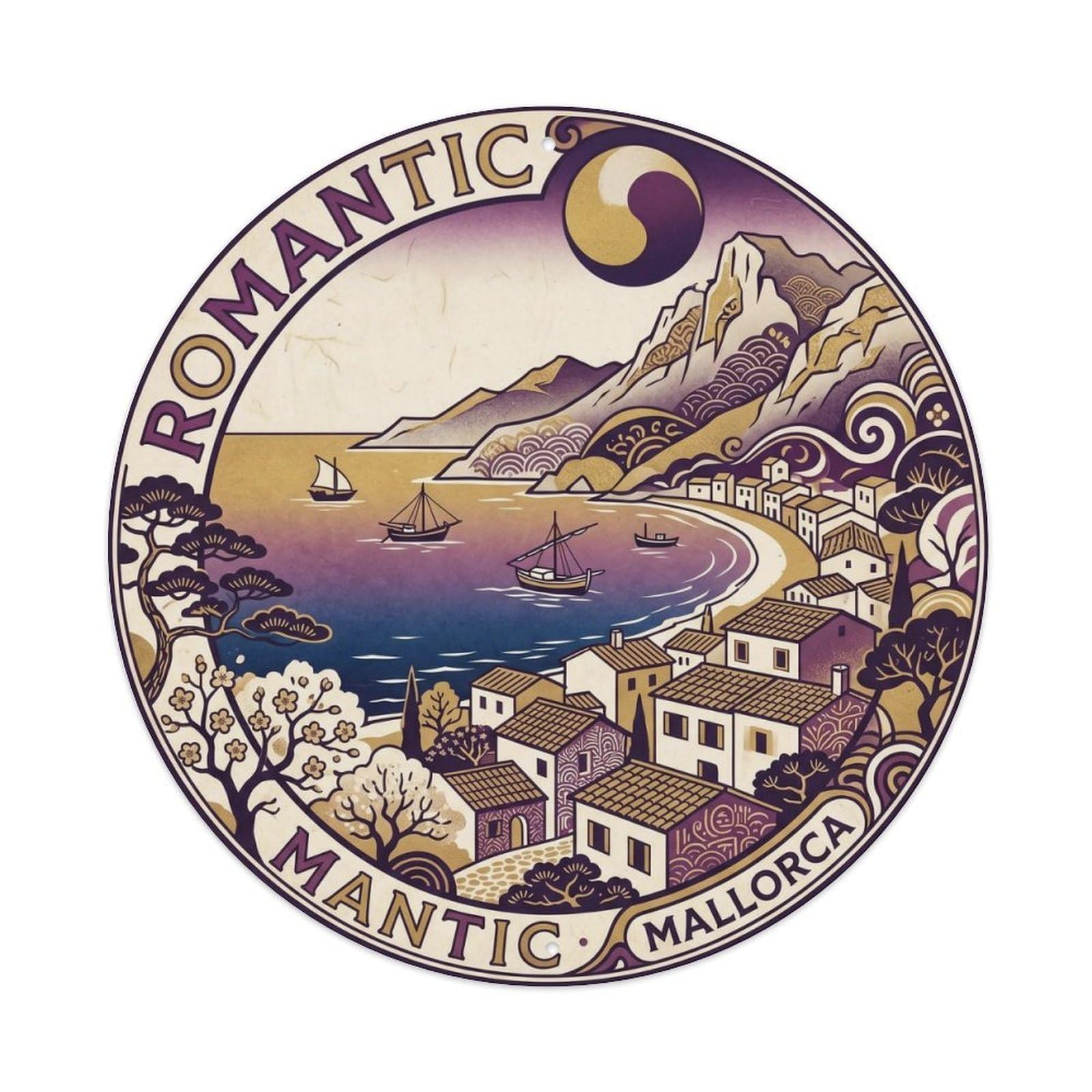 Mallorca Romantic Island Heritage Seaside Travel Metal Tin Sign