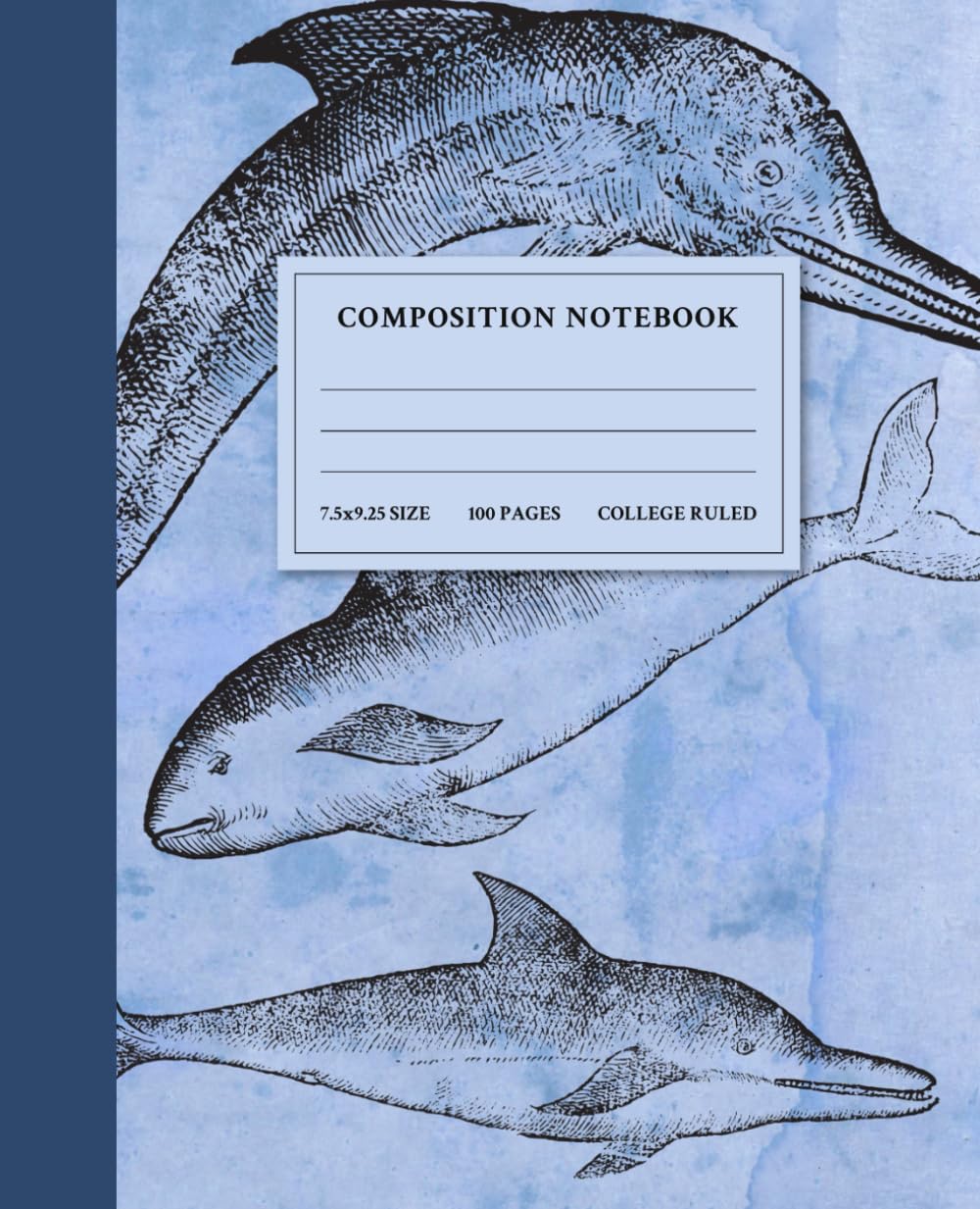 Vintage Marine Biology Notebook: College Ruled Composition Notebook for Marine Biologists, Science Students, Sea Life / Ocean / Underwater / Fresh water Lovers
