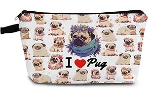 Funny Pug Makeup Bag - I Love Pug