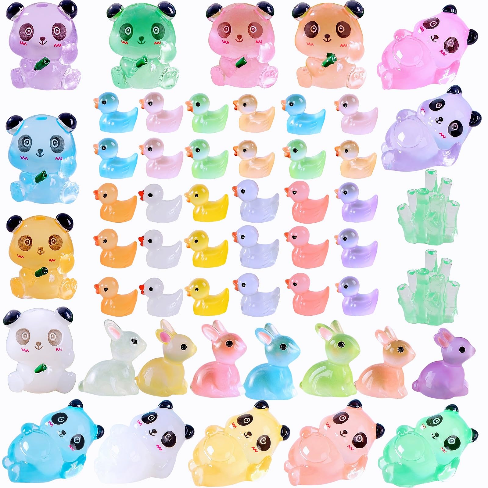 Yiqicomle 53pcs Glow Resin Animals