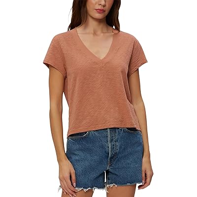 Michael Stars Harlan Cropped V Neck T Shirts Women