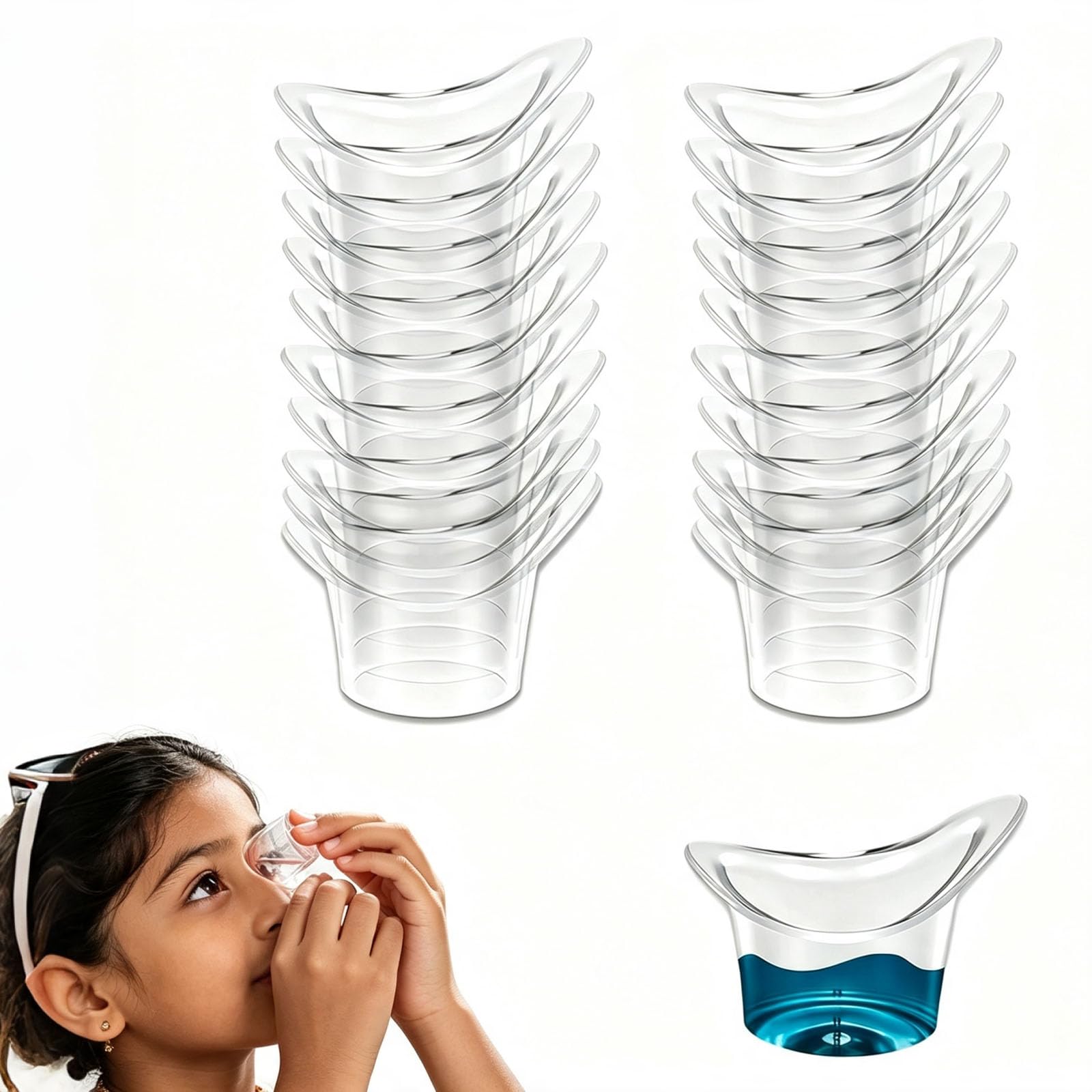 20 Pcs Eye Wash Cup, Eye Bath Cups for Contact Lens Wearers and Office Professionals, Disposable Sterile Eye Wash Cup Kit for Daily Eye Care Routine, Plastic Eye Wash Cups for Eye Refreshment-image-28
