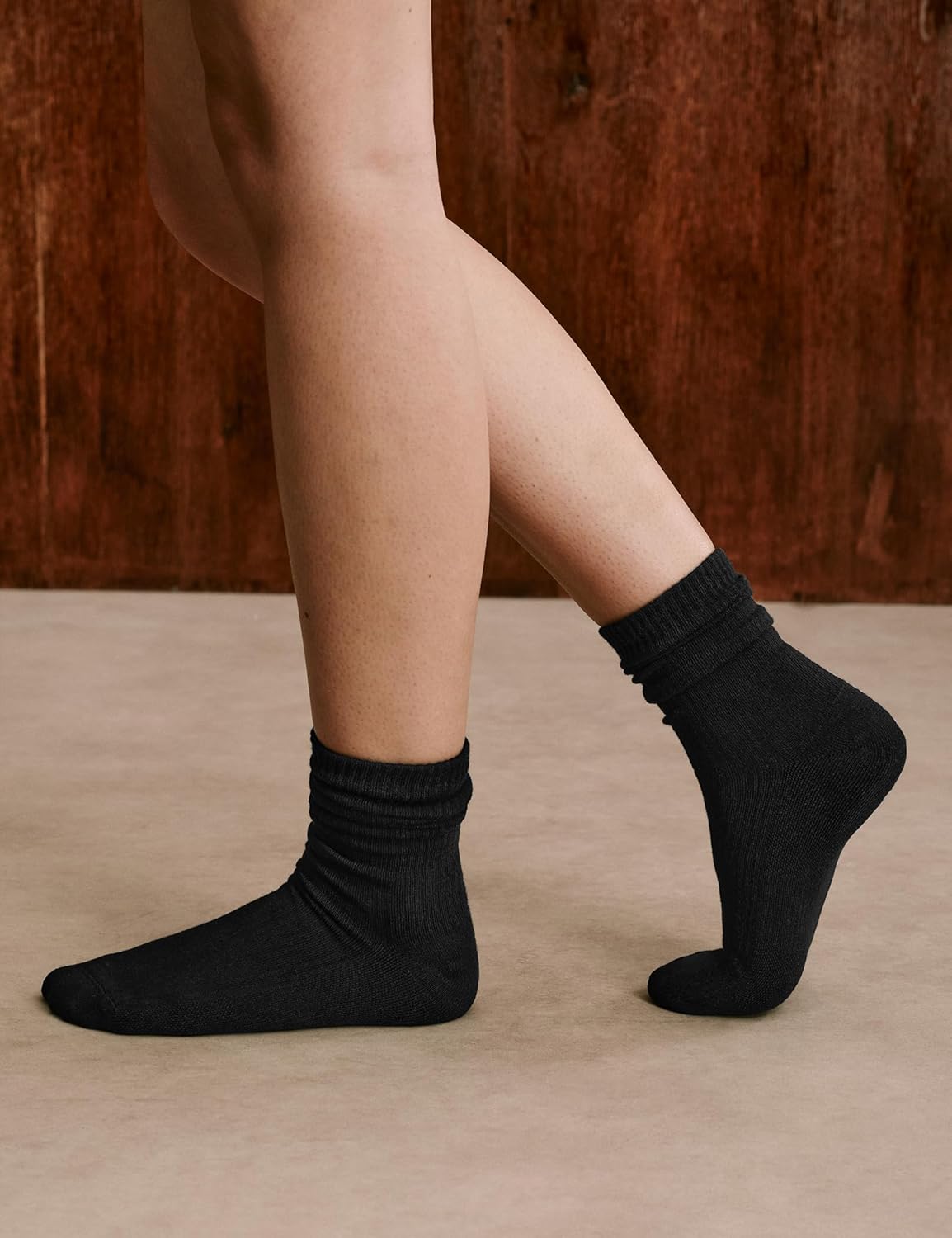 CS CELERSPORT Crew Socks for Women, 5 Pack Retro Cotton Casual Cushioned Slouchy Socks - Image 2