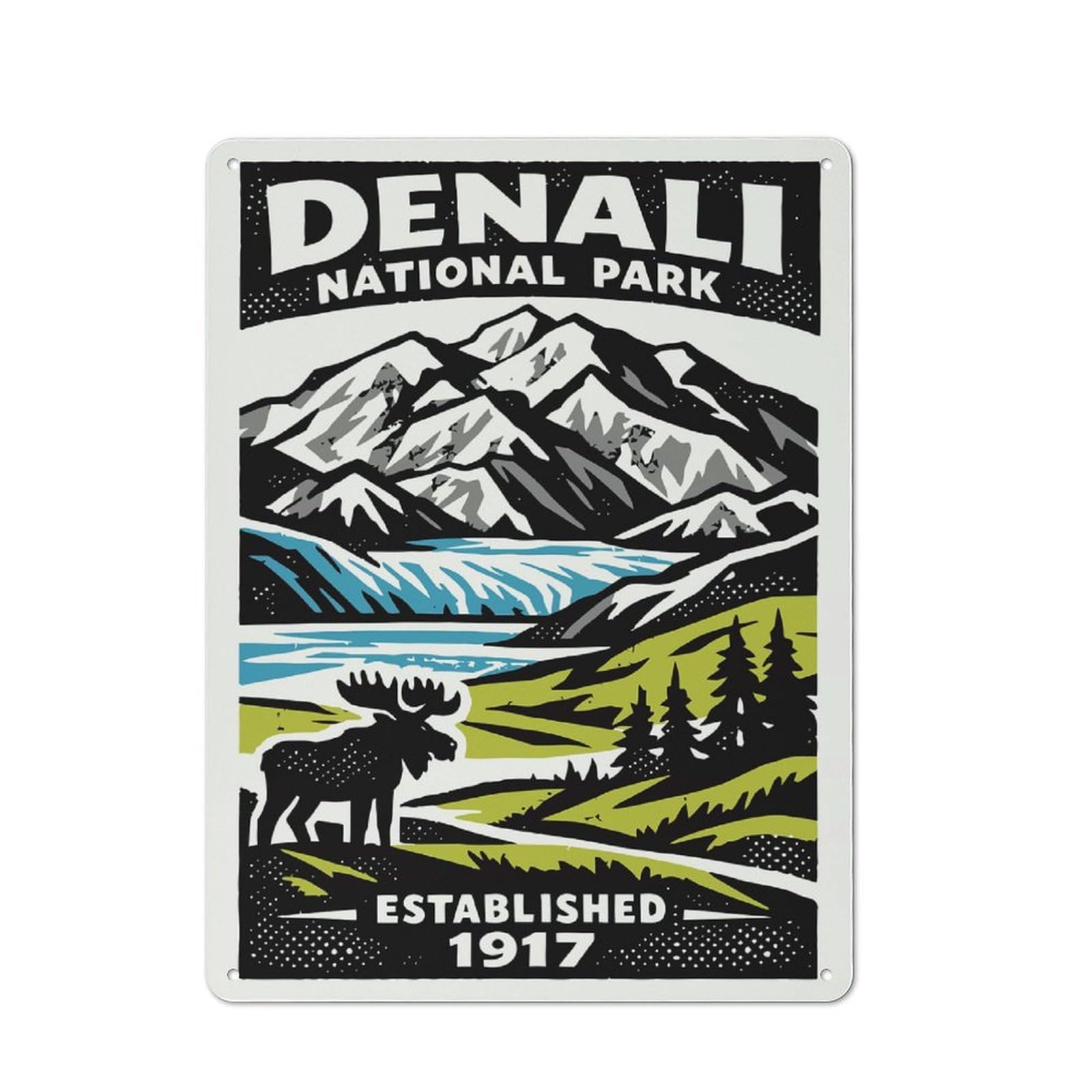 Junmoney Style-8 Denali National Park Vintage Poster Retro-Style Tin Wall Plaque 40X30cm For Café Or Home Bar, For Themed Interiors In Cafés And Home Bars