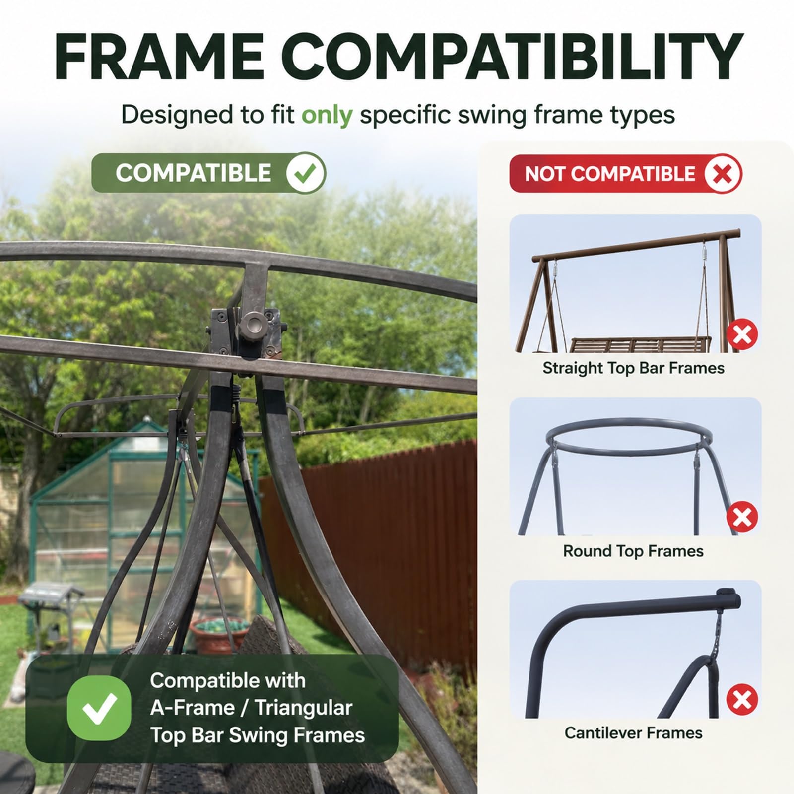Tettuccio di ricambio impermeabile per dondolo da giardino 3 posti | Tessuto poliestere 600D 250g/m², resistente agli strappi, adatto giardino terrazzo(Red,75.20*47.24*8.66*6.69in)