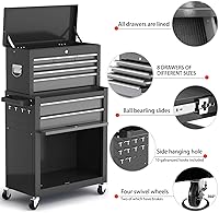 Vista 2 de Tool Chest 8-Drawer 42'' Large Rolling Tool Chest with Wheels Detachable Top Metal Tool Box Garage Storage Cabinet for Repair Room,Warehouse