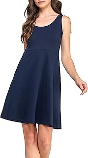 Women's GOTS Certified 100% Organic Cotton Casual Sleeveless Tank Dress ...