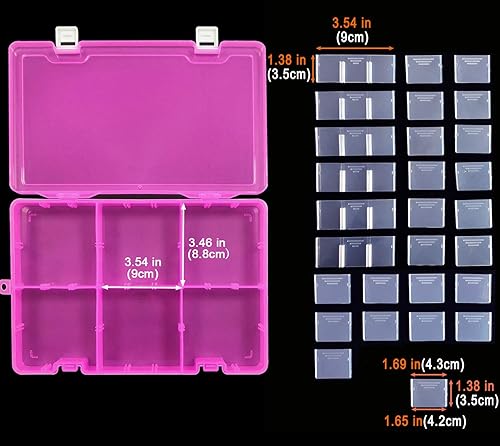 Miniatura 7 de DUOFIRE Organizador de plástico Contenedor 15 rejillas y caja de almacenamiento 18 rejillas Rosa