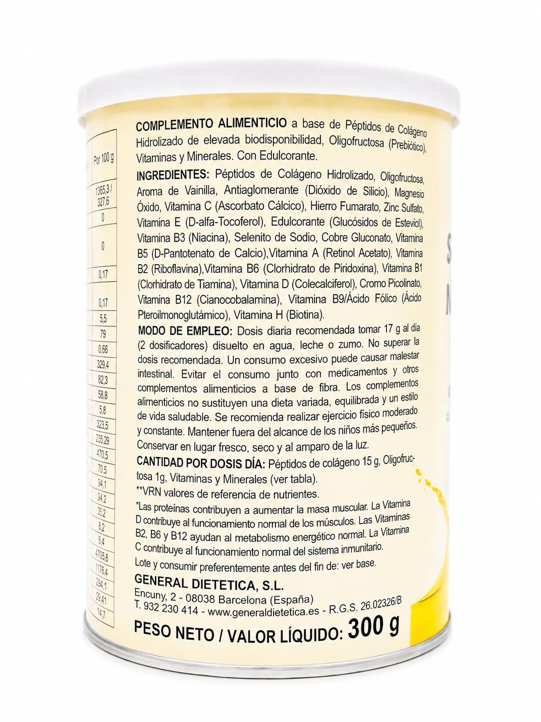 Pack 2 Suplemento Nutricional 300g sabor vainilla | Péptidos de colágeno, prebióticos y 18 vitaminas y minerales