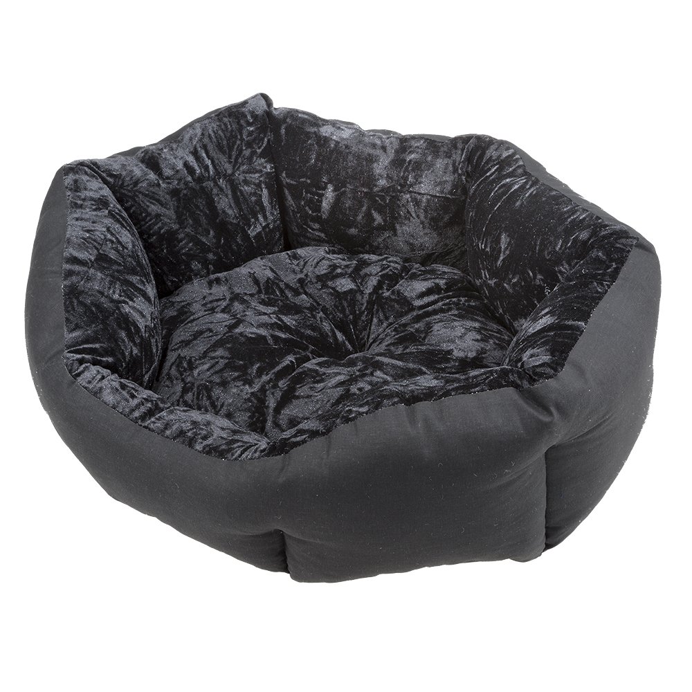 Ferplast Domino 50 Deluxe Couchage en Coton pour Chat/Chien Noir 50 x 40 x 18 cm