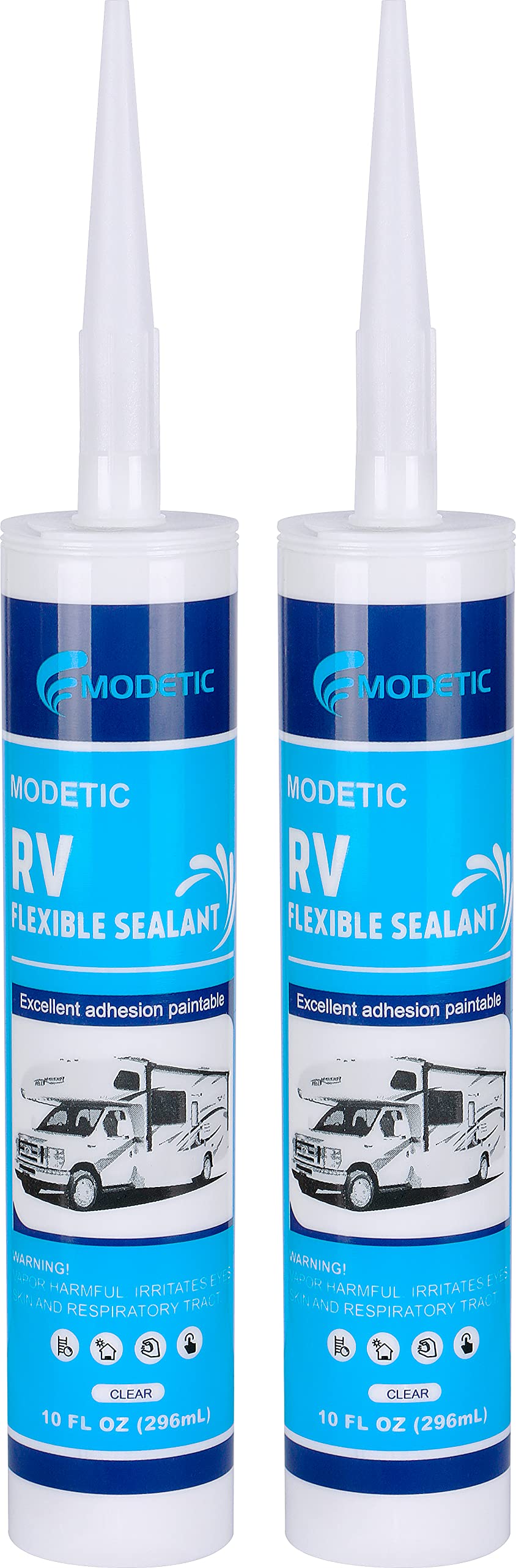 Photo 1 of Modetic RV Trailer Camper Lap Sealant Repair Roof Caulking 10 oz, Clear, 2 Pack