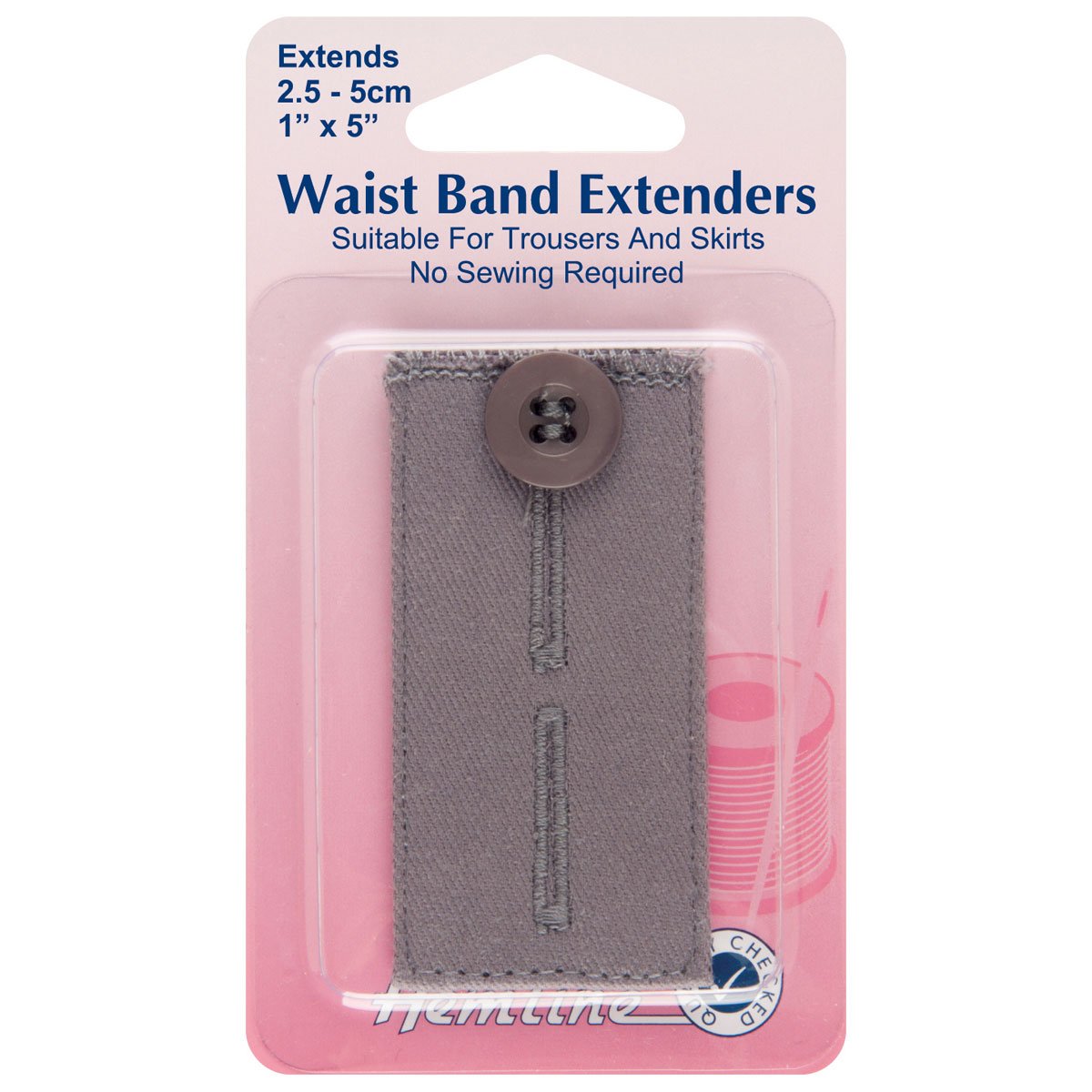 Hemline Waistband Extender Button Light Grey H768.LG