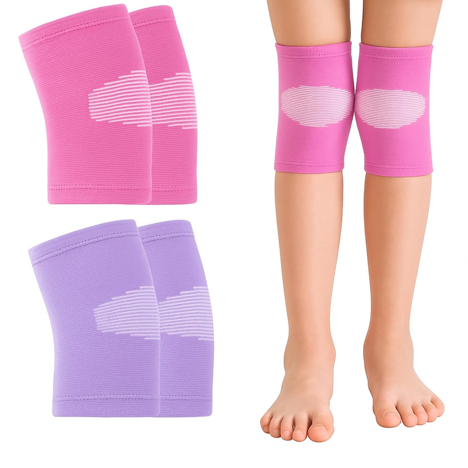 Skylety 2 Pairs Kids Knee Sleeve Kids Knee Brace Children Support Compression Child Sleeve Pads for Basketball, Volleyball, Sports, Gymnastics(Small,Blue, Black)