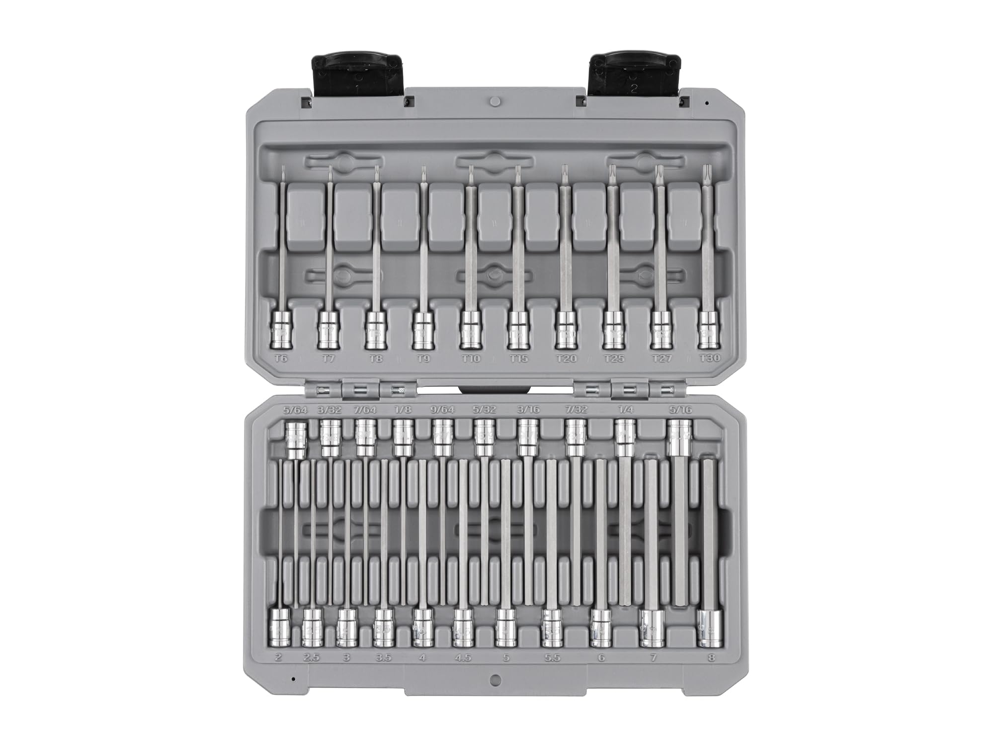 TEKTON Zestaw nasadek sześciokątnych i Torx z obudową, 31-częściowy (5/64-5/40.6 cm, 2-8 mm, T6-T30) | SHB90303