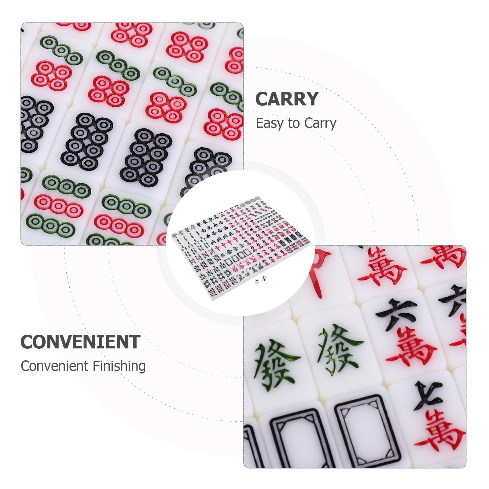 TOYANDONA Kleiner Mahjong Reiseset mit 20mm Steinen Tragbares Chinesisches Brettspiel Kompaktes Mahjong Satz für Unterwegs und Familienspiele