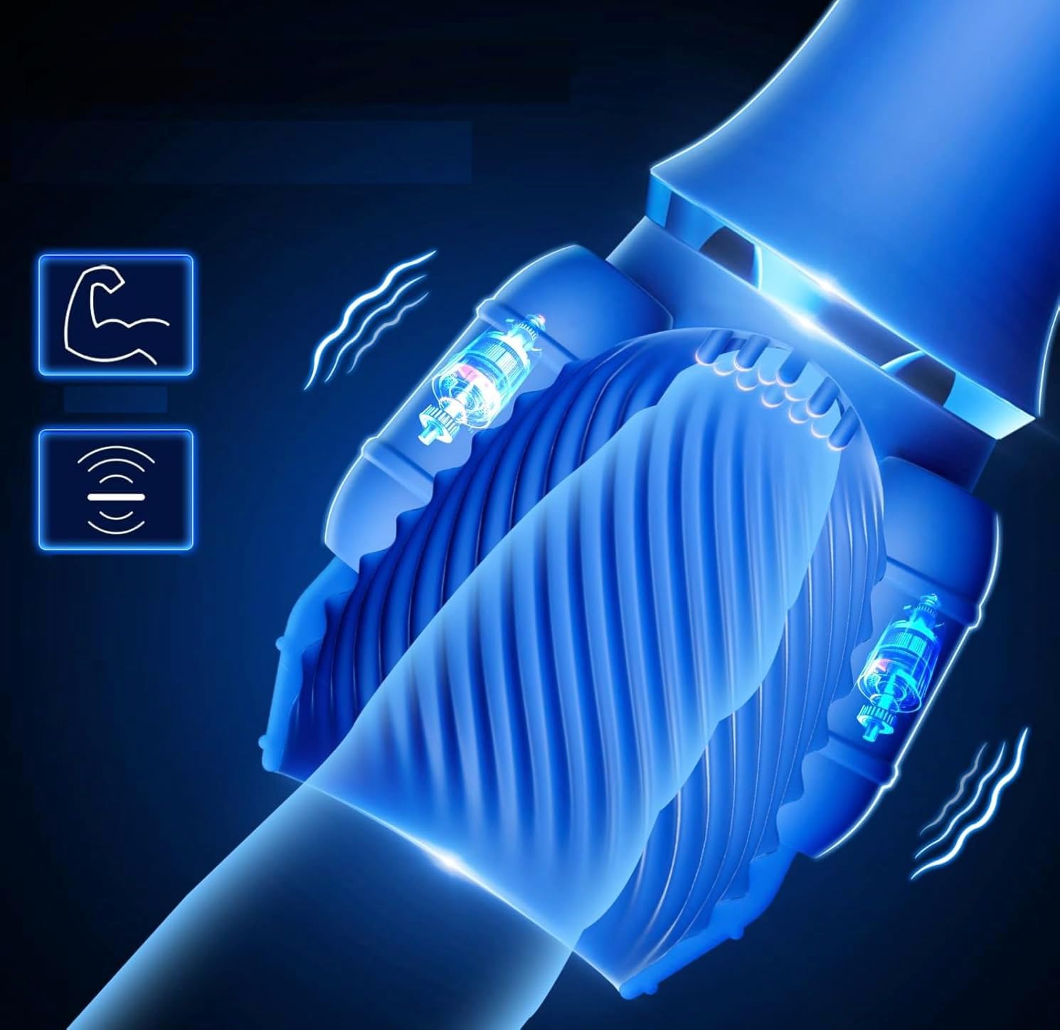 Men's Penis Training Vibrator - 10 Frequency Male Masturbator with Pocket Pussy Trainer KU32239
