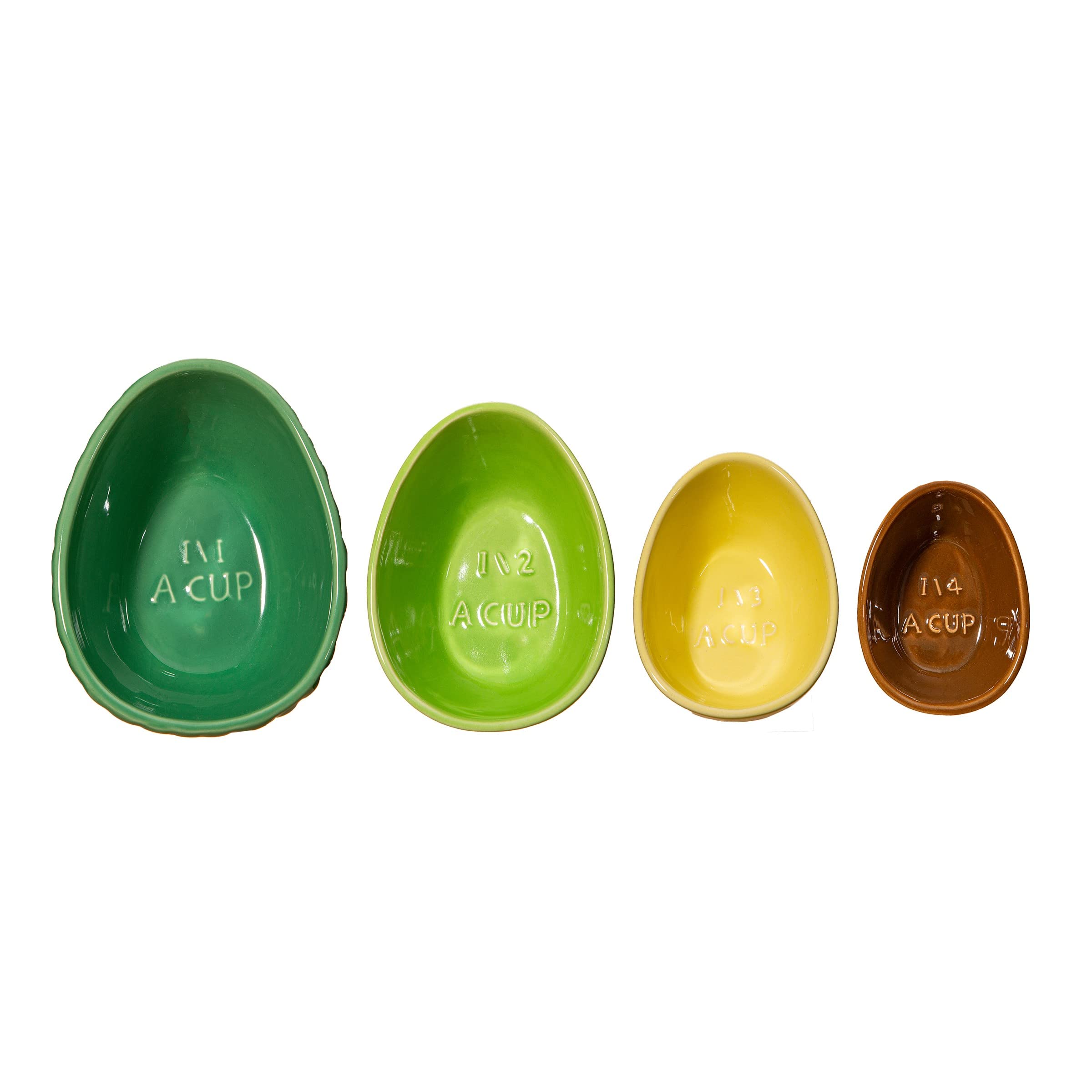 Sass & Belle Avocado Measuring Cups - Ceramic Baking Kitchen Accessories – Fun Small Measure Cup for Baking, Cooking, Kitchen Use – Cute Sass and Belle Measuring Spoons Set