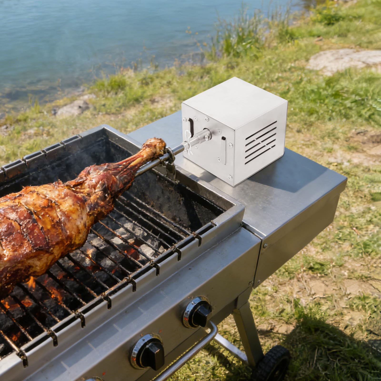 Motore per barbecue in acciaio inox, 25 W, 220 V, 60 Hz, girarrosto con