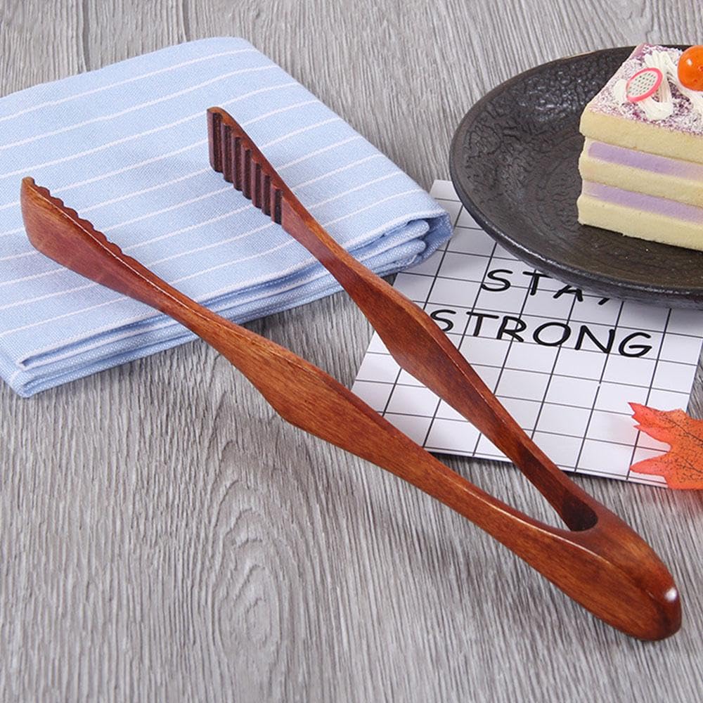 Pinza para tostadora de madera reutilizable, pinzas de cocina para pan tostado, bufé