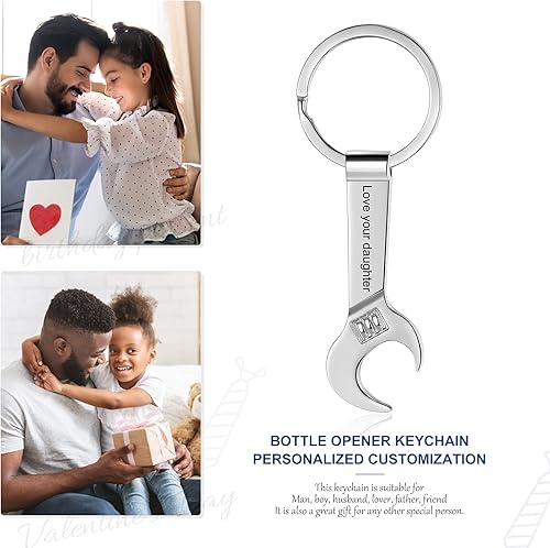 Miniatura 4 de Lovejewelry Llavero personalizado para abridor de botellas, llavero personalizado para abridor de botellas de cerveza, grabado cualquier texto,