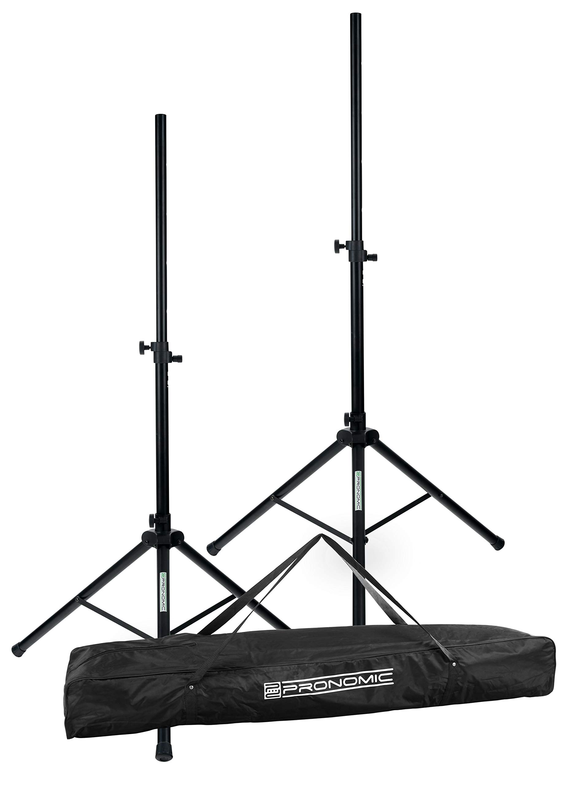 Pronomic SPS-2A Supporti per Casse in Alluminio con Spina di Bloccaggio Set | Struttura stabile a treppiede extra larga, Rinforzi aggiuntivi, Gambe lunghe 68 cm per una base stabile, Peso: 3, 5 cm
