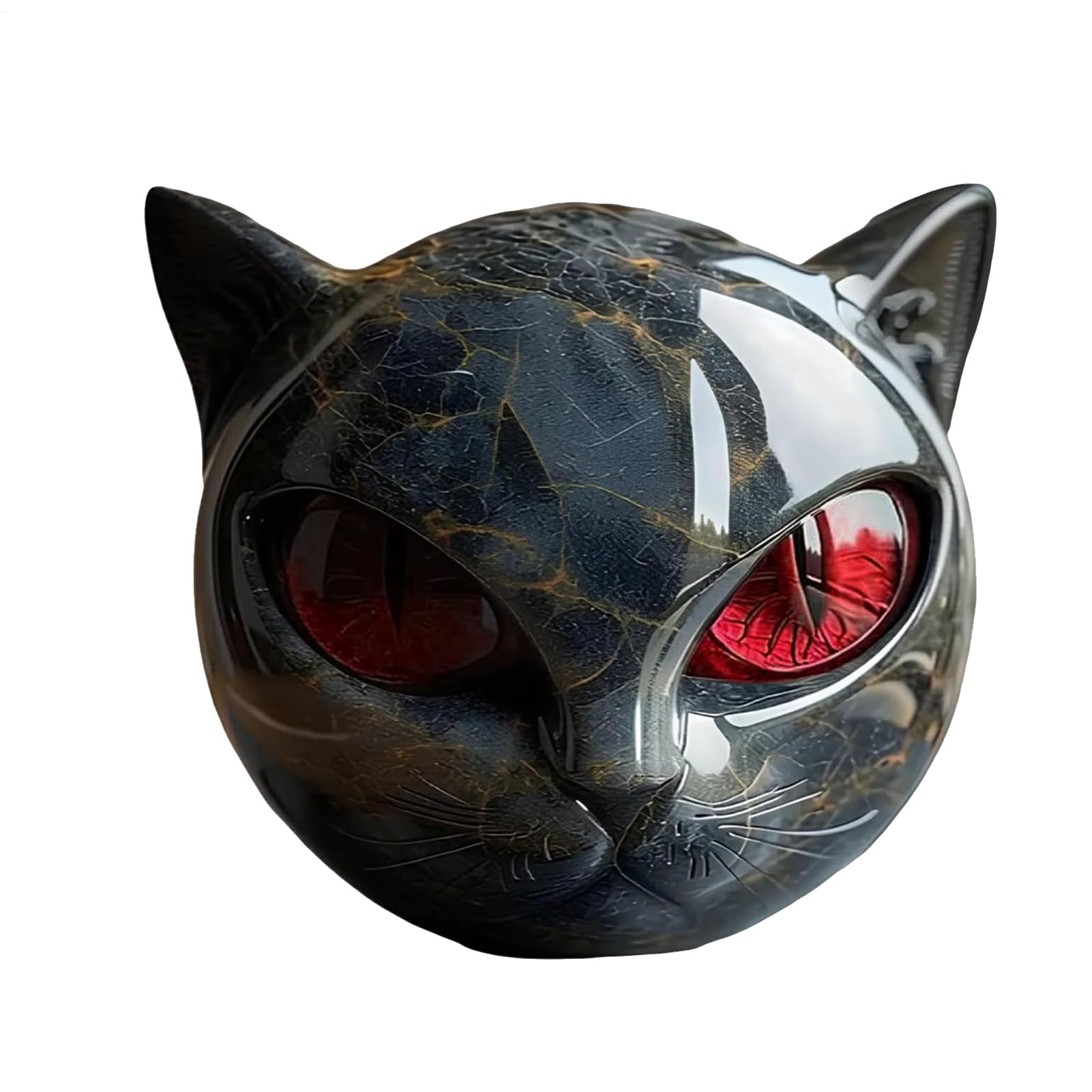 Schwarze Katzen Skulptur Aus Harz - Elegante Deko Für Zuhause 8x8cm