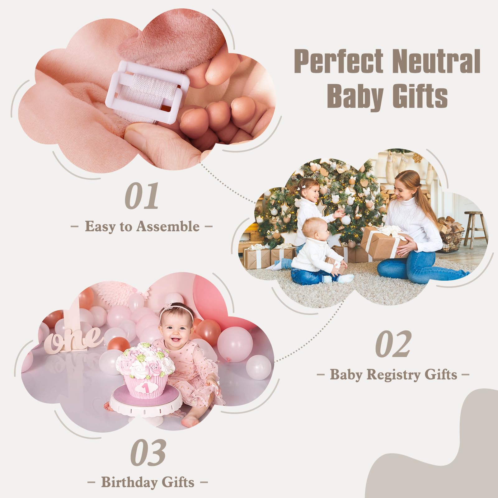 5-in-1 Plush Baby Play Gym, Baby Play Mats, Convertible Baby Gym with Pillow, Tummy time mat, 6 Sensory Toys, Baby Activity Center from Newborn to Toddler, Pet Bed, Cat & Dog Bed, Ball Pit, Pink