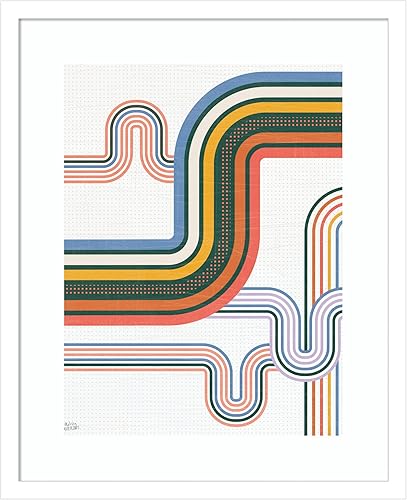 Amanti Art Framed Wall Art Print 21x17 Retro Subway I Bright by Melissa Averinos, Abstract Wall Art, Mid Century Modern Decor, Small Poster Painting