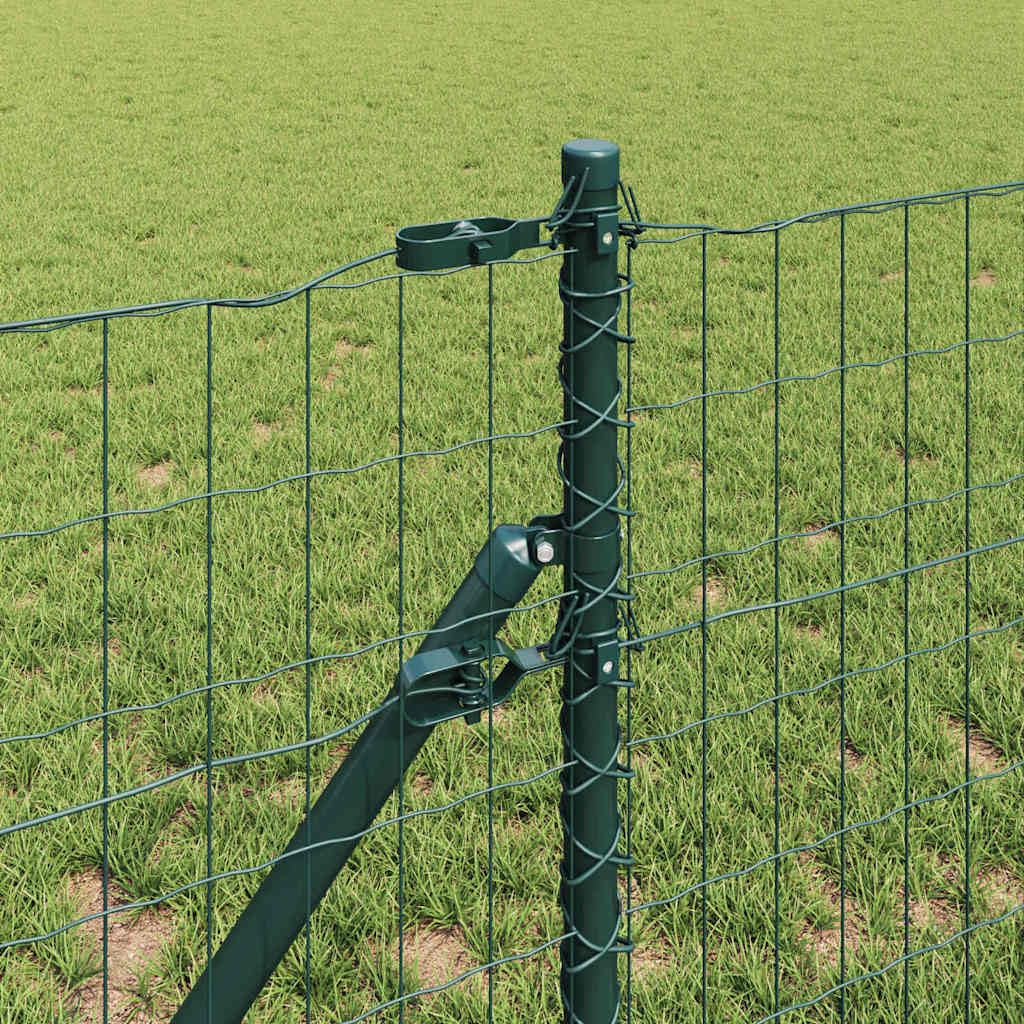 Valla europea verde 10 m x 0,6 m – Valla de jardín de acero con revestimiento de PVC, incluye postes, alambre tensor y accesorios – Valla robusta para jardín y terraza