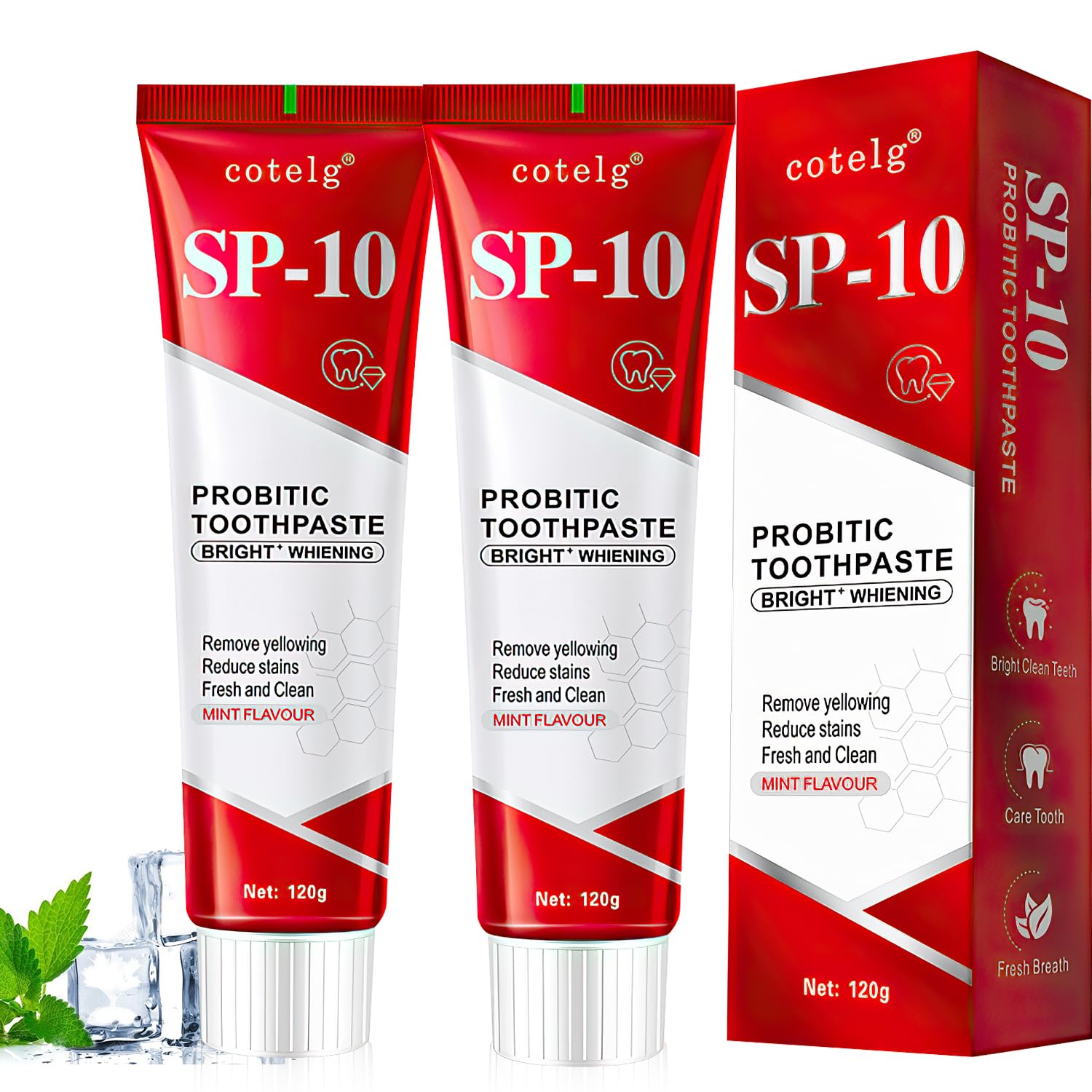 SP-10 Probiotic Toothpaste,New Sp-10 Probiotic Ultra Whitening Toothpaste,Fresh Breath, Deep Cleaning Care（2PCS）