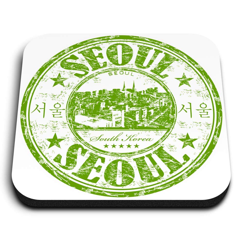 1 x Square MDF Fridge Magnet - Seoul South Korea Travel Stamp 5811