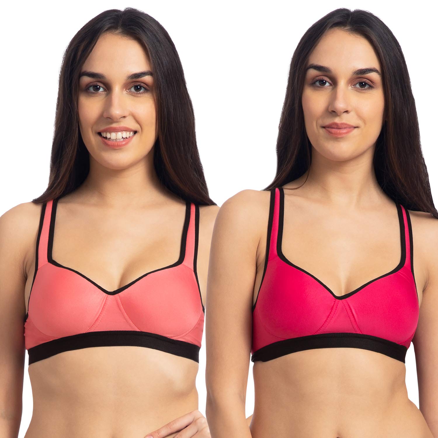 Komli Women's Lightly Padded Medium Impact Full Coverage Non-Wired Sports Bra | Best Comfort Bra | Regular Use Bra | Women’s/Ladies/Girls | Comfortable Bra |