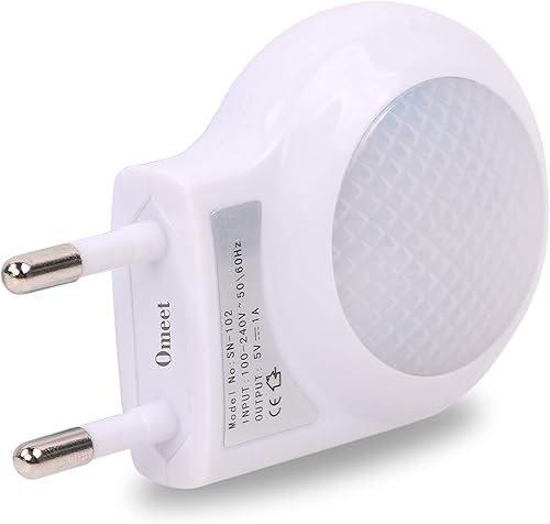 Miniatura 5 de Enchufe de 2 pines de la UE - Luz nocturna LED de viaje portátil de 0.7 W con cargador de pared USB - 2 unidades de color blanco