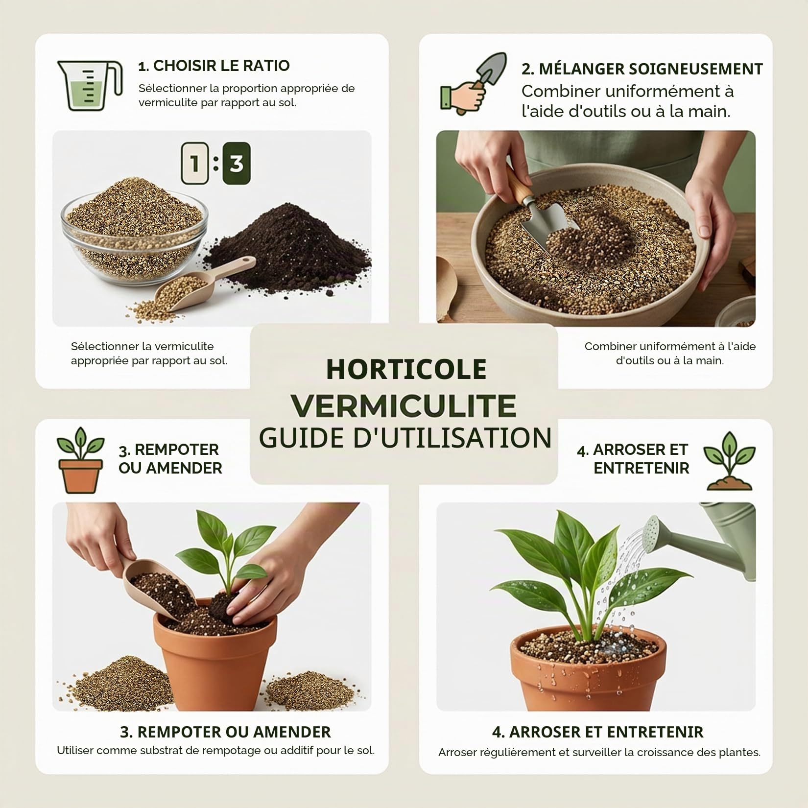 Sukh Vermiculite bio de qualité professionnelle pour plantes grandes fleurs 903 g