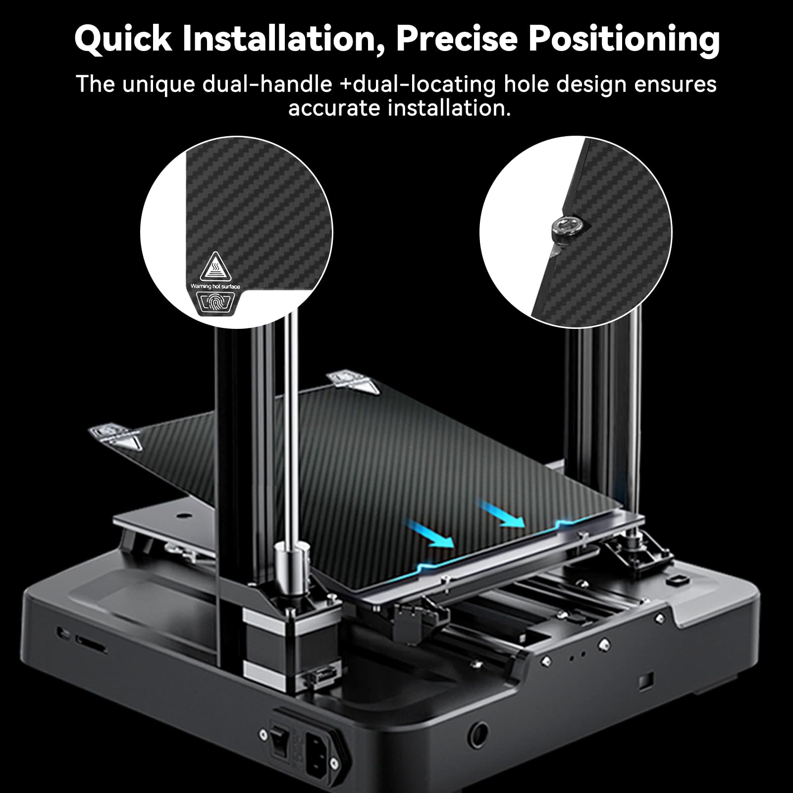 ENOMAKER K1 MAX Build Plate, Double Sided PET PEI Bed Sheet, Magnetic Spring Steel Carbon Fiber PET + Textured PEI Surface for Creality Ender 3 V3 Plus, CR-10 Smart/Pro, Ender 3 S1 Plus, 310x315mm