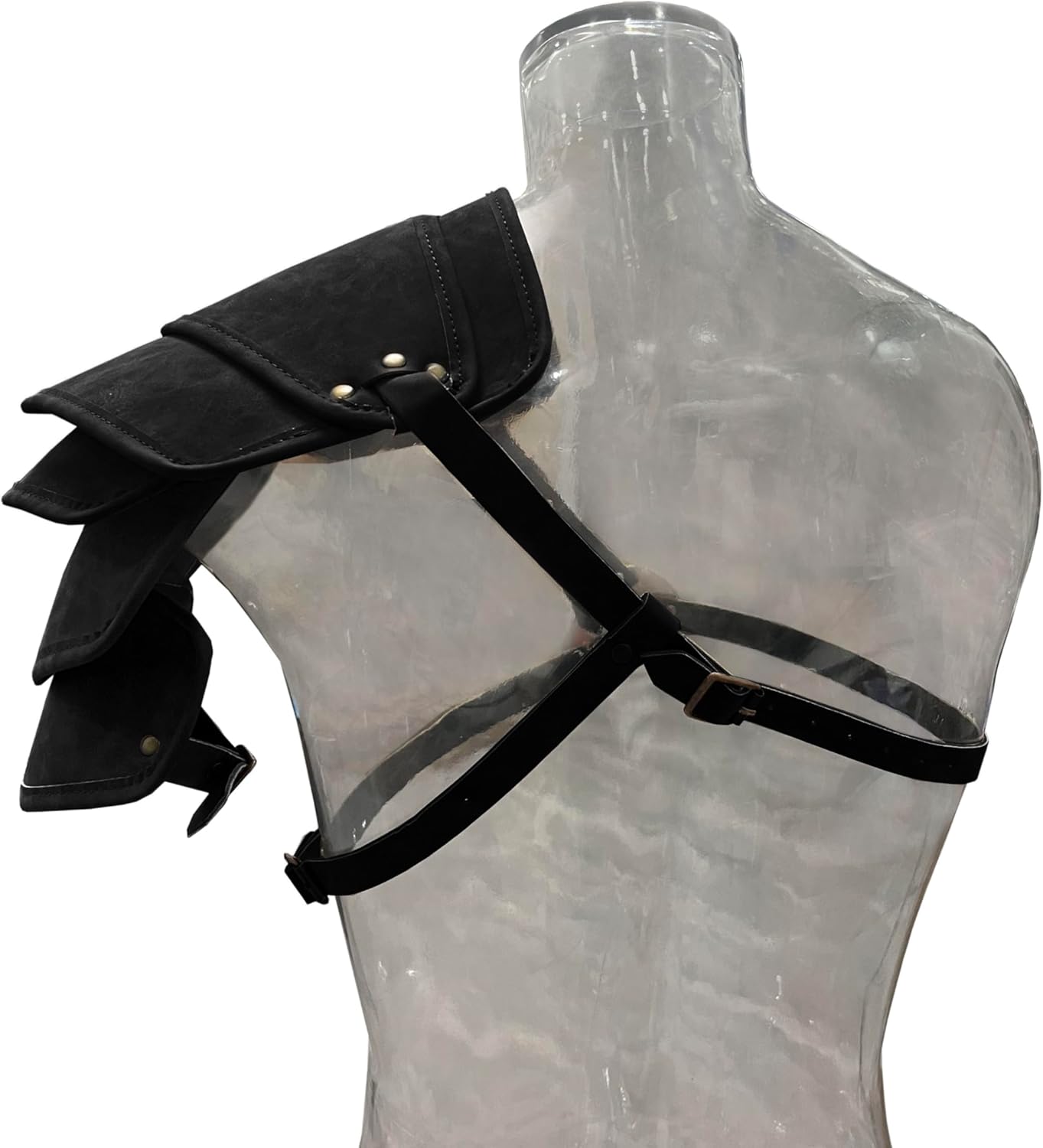 Medieval Shoulder Armor Thickened Faux Leather Adjustable Pauldrons for LARP Halloween Party - Image 4