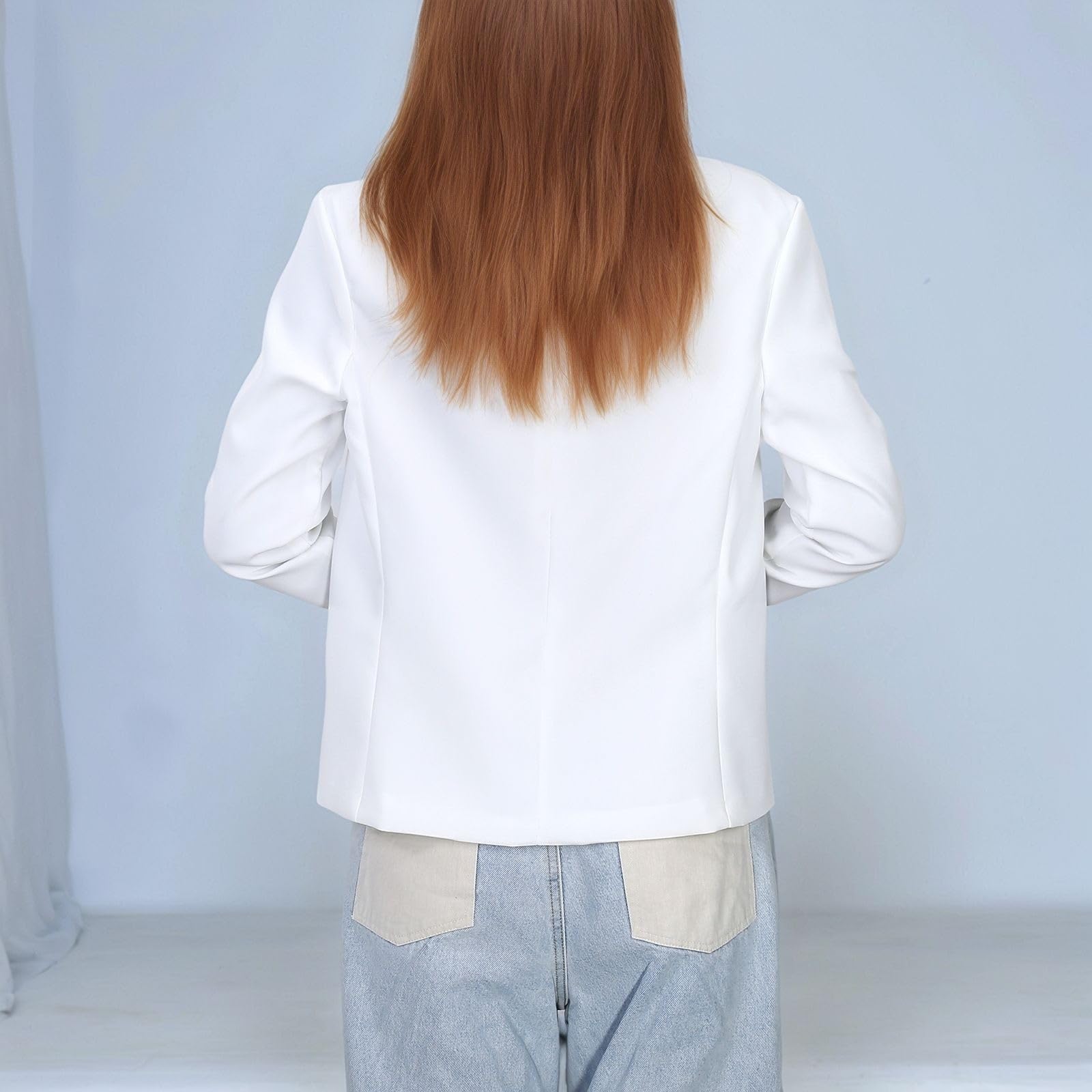 Generico Giacca Elegante Bambino Blazer da Ragazza Aperto sul Davanti Scialle Giacche con Bottoni A Maniche Lunghe con Risvolto Giacca Formale per Riunioni Formali Scolastiche per 6-14 Anni