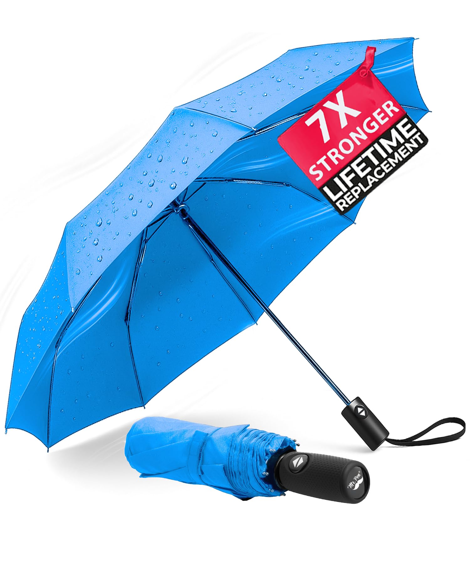 Mr. Pen Royal Blue - Windproof Travel Umbrella, Automatic Umbrellas For Rain, Compact